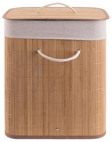 Καλάθι Απλύτων Ορθογώνιο Πτυσσόμενο 60lt Bamboo Essential  Estia Home Art 02-12816