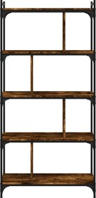 vidaXL Βιβλιοθήκη 5 Επιπέδων Καπνιστή Δρυς 76 x 32 x 158εκ. Επεξ. Ξύλο