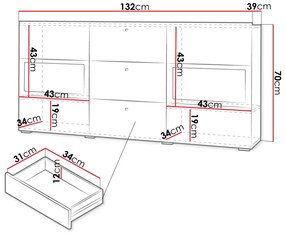 Μπουφές Bristol - Δρύς