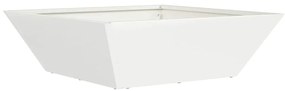 vidaXL Λευκή Γλάστρα Μπολ 50x50x15 εκ Ατσάλι