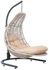 Πολυθρόνα Κρεμαστή Φωλιά Alok Rope 894-123-024 121x140x200cm Cappuccino