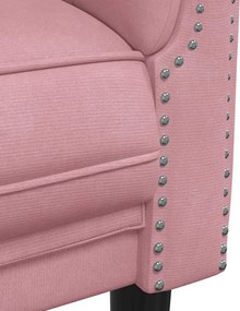 vidaXL Καναπές Τριθέσιος Ροζ Βελούδινος