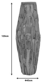 Διακοσμητικό βάζο Erosian teak ξύλο σε φυσική απόχρωση Φ45x120εκ