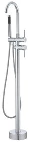 VEVOR Freestanding Bathtub Faucet, Floor Mount, Freestanding Tub Filler, Shower Mixer Taps, Two Water Modes, 360° Swivel Spout, for Bathing &amp; Showering Pet Bathing Cleaning Drains Toilet Flushing