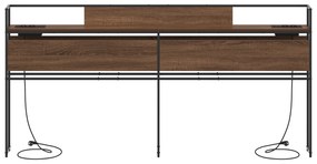 vidaXL Κεφαλάρι Αποθήκης Καφέ δρυς 180 cm Επεξεργασμένο ξύλο