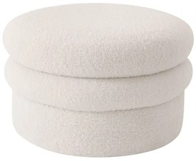 Σκαμπό SPECIOZA Με Αποθηκευτικό Χώρο Λευκό Ύφασμα Cashmere 60x60x35cm - 14940014