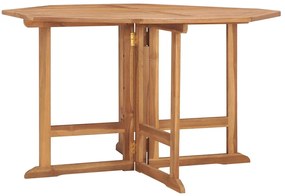 vidaXL Τραπεζαρία Κήπου Πτυσσόμενη 110x110x75 εκ. από Μασίφ Ξύλο Teak