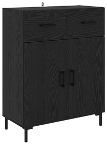 vidaXL Highboard με συρτάρι 2 pcs Μαύρη Οξυά Επεξεργασμένο ξύλο