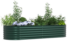 vidaXL Υπερυψωμένη Ζαρντινιέρα Πράσινο 240 x 80 x 44 cm Ατσάλι