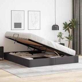 vidaXL Κρεβάτι Οθωμανικού Τύπου Γκρι 180 x 200 cm Τεχνητό Δέρμα