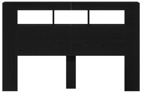 vidaXL LED Κεφαλάρι Μαύρη Δρυς 160x18,5x45 εκ Επεξεργασμένο Ξύλο