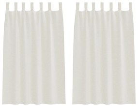 vidaXL Κουρτίνες με κουρτίνες 2 pcs Κρεμ 140 x 175 εκ. Πολυεστέρας