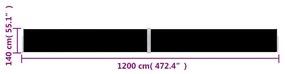 Διαχωριστικό Βεράντας Συρόμενο Μαύρο 140 x 1200 εκ. - Μαύρο