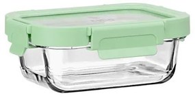 Estia Φαγητοδοχείο Από Βοριοπυριτικό Γυαλί Click And Seal 370ml 16.3x12.3x6.2cm Με Πλαστικό Καπάκι Mint 01-26554