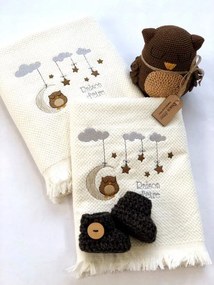 Σετ βρεφικές πετσέτες 2 τμχ Dreamy Owl - Brown 108103011