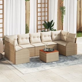 vidaXL Σετ Σαλονιού Κήπου 8 pcs Beige, λευκό Μεγάλο
