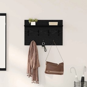 vidaXL Τοίχου Κρεμάστρα Μαύρη δρυς 60 x 40 x 12 cm Επεξεργασμένο ξύλο