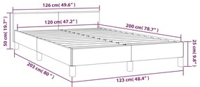 ΠΛΑΙΣΙΟ ΚΡΕΒΑΤΙΟΥ ΜΕ ΚΕΦΑΛΑΡΙ ΓΚΡΙ 120X200 ΕΚ. ΣΥΝΘΕΤΙΚΟ ΔΕΡΜΑ 347493