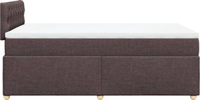 vidaXL Κρεβάτι Boxspring με Στρώμα Σκούρο Καφέ 120x190 εκ Υφασμάτινο