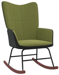 Πολυθρόνα Κουνιστή Ανοιχτό Πράσινο από Βελούδο και PVC - Πράσινο