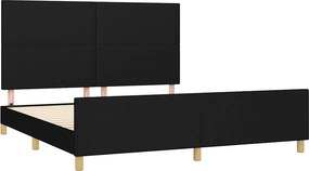vidaXL Σκελετός Κρεβατιού Χωρίς Στρώμα Μαύρο 180x200 εκ. Υφασμάτινο