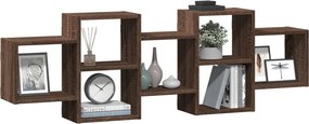vidaXL Ραφιέρα Τοίχου Καφέ Δρυς 129x18x42 εκ. από Επεξεργασμένο Ξύλο