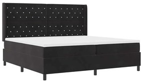 vidaXL Κρεβάτι με ελατήρια με κεφαλάρι Μαύρο 200 x 200 cm Βελούδο
