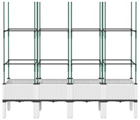 vidaXL Ζαρντινιέρα Κήπου με Καφασωτό Λευκή 160x40x142,5 εκ. από PP