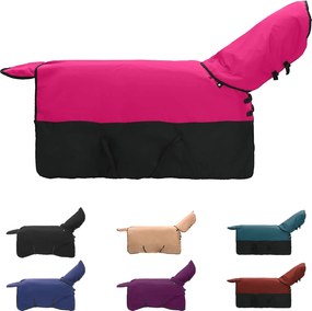 vidaXL Σαμάρι Ίππου Ροζ και Μαύρο 145 cm Πολυεστέρας