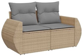 vidaXL Σαλόνι Κήπου Σετ 7 τεμ. Μπεζ Συνθετικό Ρατάν με Μαξιλάρια