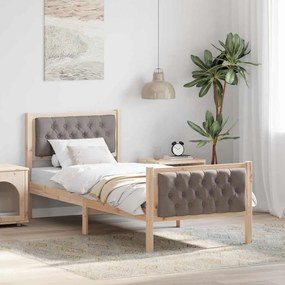vidaXL Σκελετός Κρεβατιού Taupe 75 x 190 cm Στερεά ξυλεία πεύκου