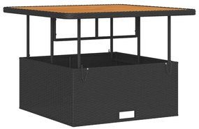 vidaXL Σέτ φαγητού για κήπο Μαύρο συνθετικό ρατάν