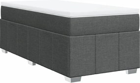 vidaXL Κρεβάτι Boxspring με Στρώμα Σκούρο Γκρι 90x200 εκ. Υφασμάτινο