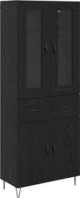 vidaXL Highboard Μαύρη Οξυά 69,5 x 34 x 90 εκ. Επεξεργασμένο ξύλο