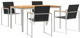 vidaXL Σετ 5 Τεμαχίων Τραπέζι Κήπου Μασίφ Ξύλο Teak