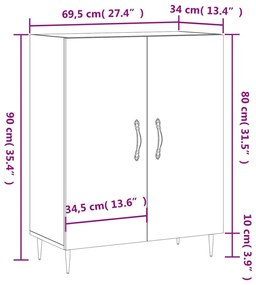 ΝΤΟΥΛΑΠΙ ΓΥΑΛΙΣΤΕΡΟ ΛΕΥΚΟ 69,5X34X90 ΕΚ. ΕΠΕΞΕΡΓΑΣΜΕΝΟ ΞΥΛΟ 827702