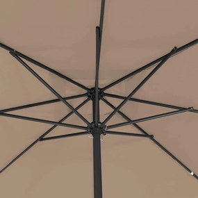 vidaXL Ομπρέλα Κήπου Taupe 295 x 295 x 245 εκ Πολυεστέρας και Χάλυβας