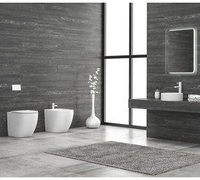 Λεκάνη δαπέδου rimless με κάλυμμα λευκή ματ MILOS LT 2141D KARAG - LT2141D-RMW - LT2141D-RMW
