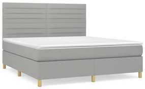 ΚΡΕΒΑΤΙ BOXSPRING ΜΕ ΣΤΡΩΜΑ ΑΝΟΙΧΤΟ ΓΚΡΙ 180X200 ΕΚ. ΥΦΑΣΜΑΤΙΝΟ 3142433