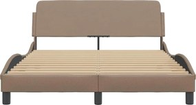 vidaXL Πλαίσιο Κρεβατιού Dover Καπουτσίνο 140x190εκ. Συνθ. Δέρμα