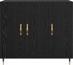 vidaXL Πλαϊνό γραφείο Μαύρη Οξυά 90 x 34 x 80 εκ. Επεξεργασμένο ξύλο