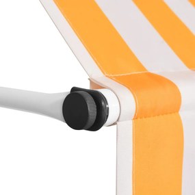 Τέντα Συρόμενη Χειροκίνητη Πορτοκαλί με Λευκές Ρίγες 150 εκ. - Πορτοκαλί