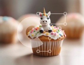 Intra Συλλεκτικό Ξύλινο Παζλ Plywood  4mm - Μονόκερος Cupcake με πολύχρωμο πάγωμα και πασπάλισμα Σε Ξύλινο Κουτί - Διαστάσεις: 10x10 cm – 25 κομμάτια