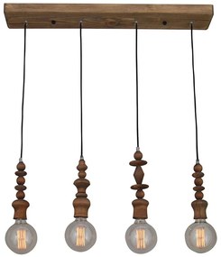 Φωτιστικό Οροφής - Ράγα HL-040R-4P 77-2737 Melody Aged Wood  Homelighting Ξυλο