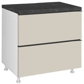 Floor Kitchen Cabinet LINA D80 2F PL BOX with 2 Drawers Μπέζ