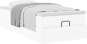 vidaXL Οθωμανικό κρεβάτι με στρώμα Λευκό 100x200cm Faux Leather