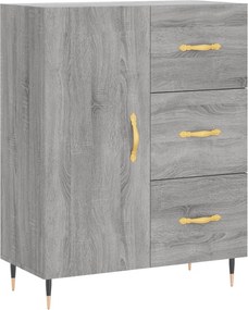 vidaXL Ντουλάπι Γκρι Sonoma 69,5 x 34 x 180 εκ. Επεξεργασμένο Ξύλο