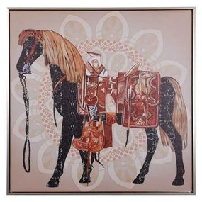 Κάδρο Horse No1 373-220-010 60x3x60cm Red-Black Τετράγωνοι Καμβάς