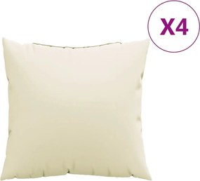 vidaXL Μαξιλάρια Καναπέ 4 τεμ. Κρεμ 60x60 εκ. Υφασμάτινα