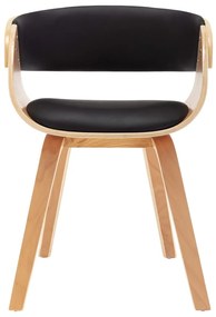 vidaXL Καρέκλα Τραπεζαρίας Μαύρη από Λυγισμένο Ξύλο & Συνθετικό Δέρμα